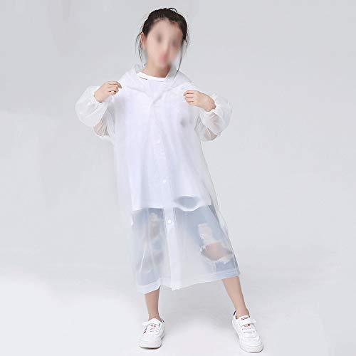 Fashion EVA Children White Raincoat Thickened Waterproof Rain Coat Kids Clear Transparent Tour Waterproof Rainwear Suit2