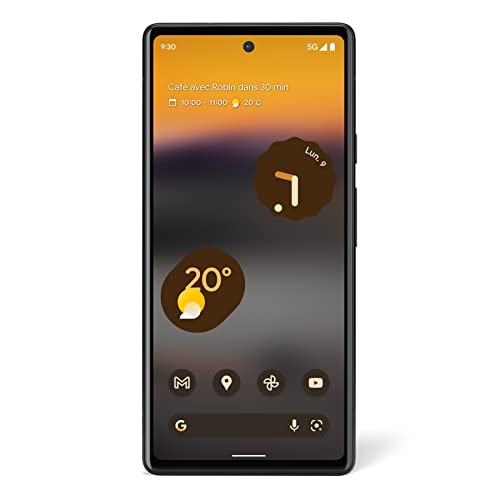 Pixel 6a - 解锁版 5G Android 智能手机,配备 12MP 摄像头和 24 小时电池寿命 - 木炭色 - FR 版