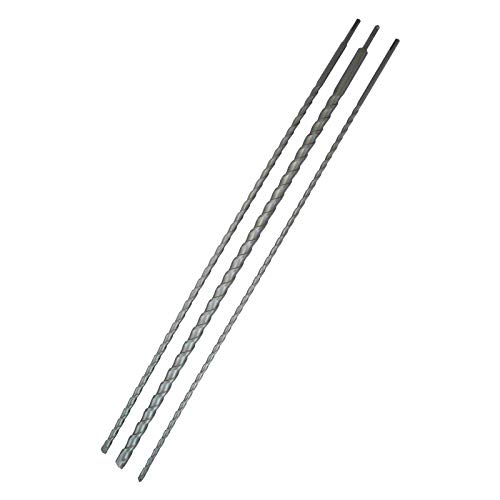 Il kit si compone di 3 punte da 1000mm di lunghezza, progettate per trapani con attacco sds plus e realizzate in acciaio per forare calcestruzzo, cemento, pietra e mattoni.