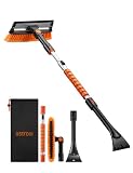 AstroAI 46' Extendable 3-in-1 Snow Brush & Ice Scrapers for Car Windshield
