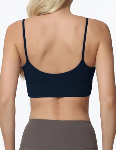 Image of Sports Bras for Women Spaghetti Strap Padded for Yoga Running Gym Workout, Wireless Scoop Neck Bras Crop Tank Top