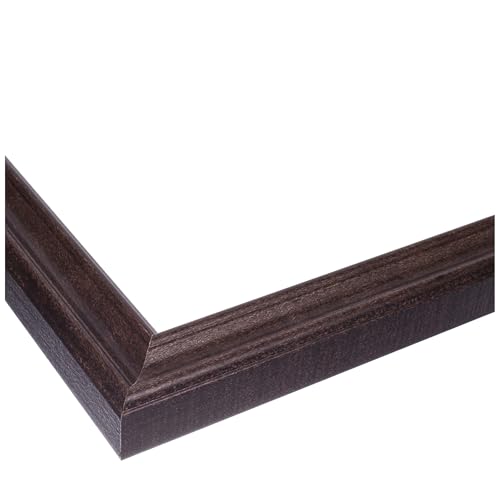 ArtToFrames 10x20 Inch Brown Picture Frame, This 1.00 Inch Custom Poster Frame is Walnut - Comes with Regular Glass and Corrugated Backing (WOM0066-60823-YWAL-10x20)