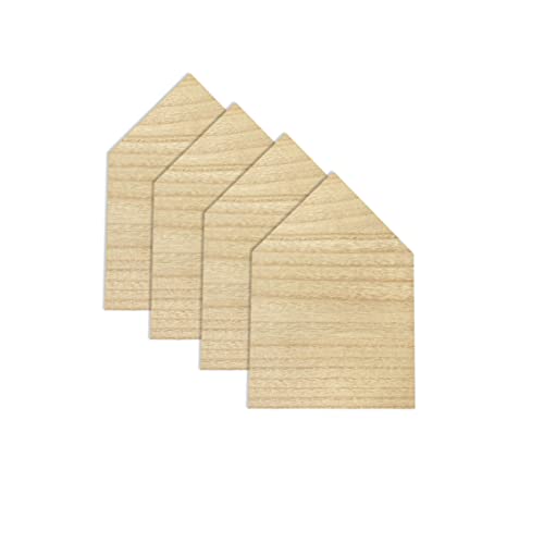 4 Pack 8 Inch Wooden House Shape Block Unfinished Wood Farmhouse Cutouts Tabletop For Diy Crafts Mother's Day Memorial Sign,1 Inch Thick Mdf #TOP6