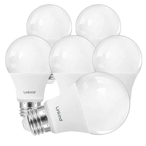 Linkind A19 LED Light Bulbs Dimmable, 60W Equivalent, Energy Efficient
