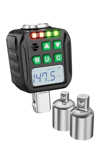 LLAVETOR Digital Torque Adapter (1/2-Inch, 7.4-147.5 Ft-lb/10-200 Nm), Digital Torque Adapter Set with 3/8" and 1/4" Adapters, Digital Torque Wrench Converter with ±3% Accuracy