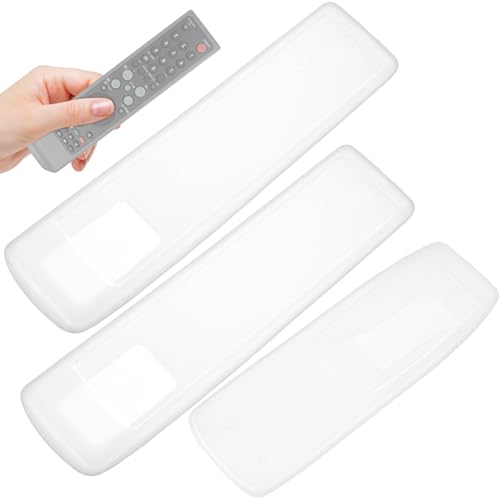 Image of UKCOCO 3-Pack Clear Silicone Remote Control Covers - Stretch-Resistant Dust-Proof Sleeve Keeps Buttons Responsive for TV, AC Remotes, Easy-Wash Transparent Skin