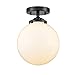 Innovations 284-1C-OB-G201-8-LED 1 Light Vintage Dimmable, White Glass LED Semi-Flush Mount, Oil Rubbed Bronze