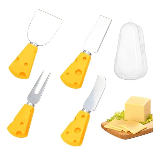 MisFun 5 Stück Buttermesser, Butter Knife aus Edelstahl, 12cm Tortenmesser Klein Käsemesser Set, Small Serving Spreaders Frühstücksmesser mit Box für Marmelade Butter Sahne Käse Gebäckherstellung (D)