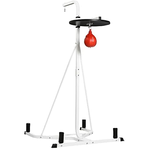Soozier 2 in 1 Punching Bag Stand, Adjustable Height Heavy Bag Stand with Weighted Base and Speed Bag, Freestanding for Home Gym Cover