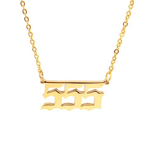 Angel Number Necklace with 18K Gold Plated Pendants