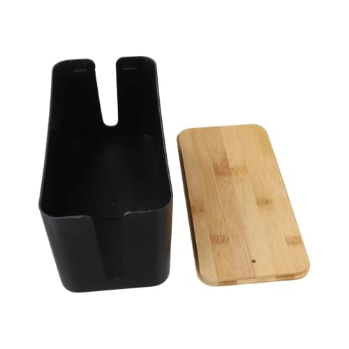 Caja organizadora de cables grande HIZON con tapa de madera para un escritorio blanco y limpio 5