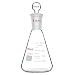 stonylab Glass 24/40 Erlenmeyer Flask with Stopper, 250 ml Borosilicate Glass Heavy Wall Flask with 24/40 Standard Taper Outer Joint and Glass Stopper