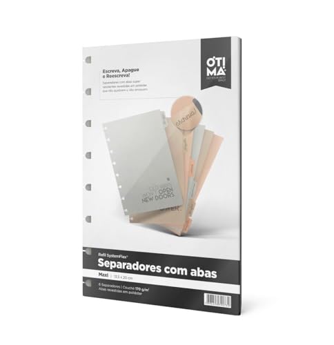 Refil 6 separadores SystemFlex, Maxi, coleção Refil, cores escuras, 13,5 x 20 cm