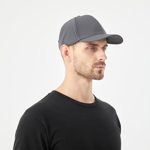 Image of Men Quick Dry Water Resistant Mesh Snapback Baseball Cap Adjustable Hat 22 inch-23.6 inch(56-60cm) for Golf Running Workout