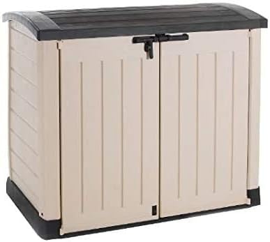 Large Plastic Storage Box Garden Outdoor Shed For Wheelie Bins Tools Bikes & Lawn Mowers
