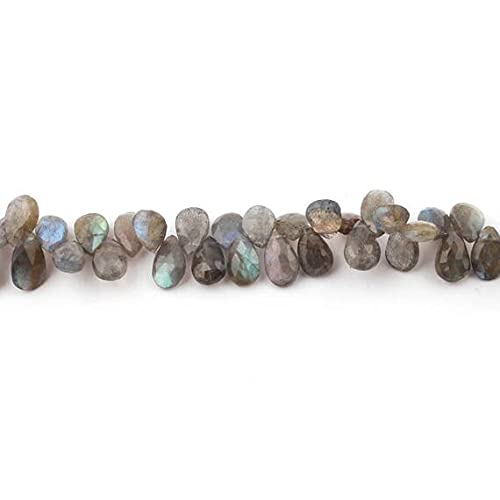 Labradorite facettée en goutte 10x8-13x8mm pour création de bijoux de 20cm
