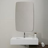 Inbagno Specchio Bagno 60x100 Cm A Filo Lucido Reversibile Con Angoli Arrotondati E Profili Curvilinei - Linea Aurea