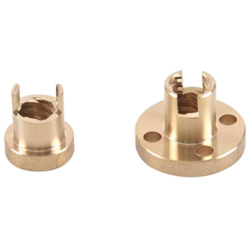 Lysee 3D Printer Parts & Accessories - 2X T8 Anti-Backlash Spring Loaded Nut for 2mm Thread Rod Lead Screw - (Color: Gold)