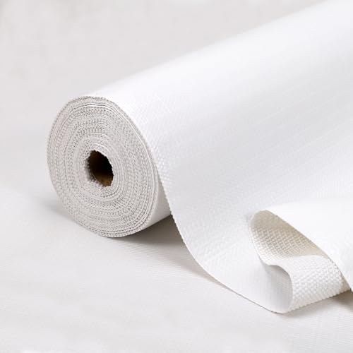 Shelf Liner for Kitchen Cabinets Non-Adhesive Drawer Liners 17.5In x 20FT, Non-Slip Strong Grip Cabinet Liners Thickened Paper for Shelves, Dresser, Cupboard, Tool Box, Pantry, Bathroom Drawer, White