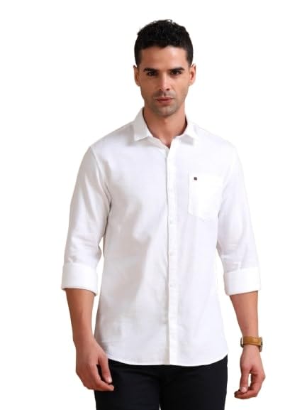 Image of COOL COLORS Men's Solid Slim Fit Casual Shirt | Breathable Soft Fabric | Spread Collar | Stylish Modern Comfort | Office, Party, Weekend Essential