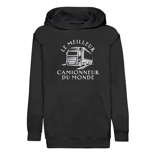 Sweat à capuche enfant camionneur en coton premium pour garçon et fille