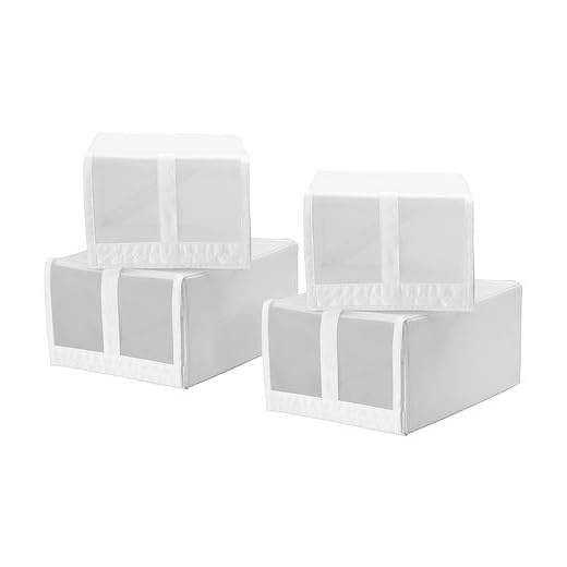 IKEA SKUBB - caja de zapatos, blanco / 4 Pack - 22x34x16 cm
