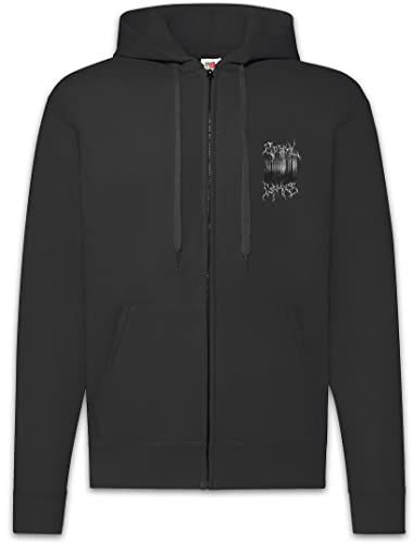 Sweat à capuche pour homme veste zippée Eternal Darkness Blackmetal Forest hoodie noir