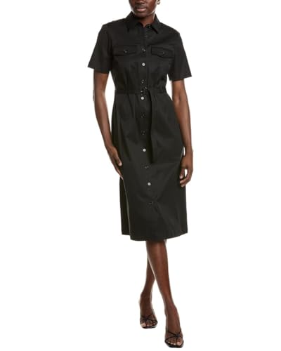 Theory Womens Midi Dress, 4, Black