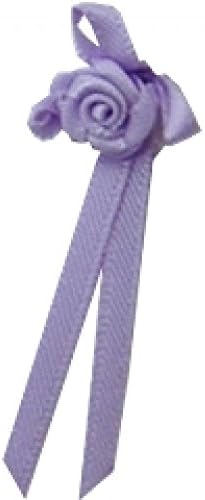Berisfords Long Ribbon Rose Centred Bow 3mm (6pk) Light Orchid