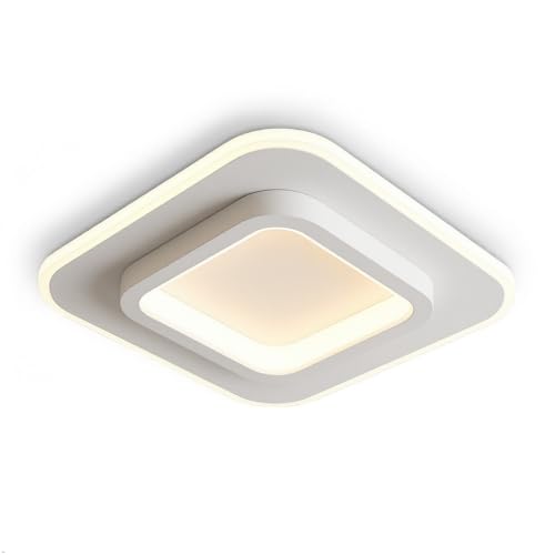 Image of Premium 50W LED Ceiling Light | 3 Color Modes (Warm, Natural, Cool) - Flicker-Free, Anti-Glare |Bedroom, Office, Kitchen, Bathroom, Balcony & Walkway (Square White 50W)