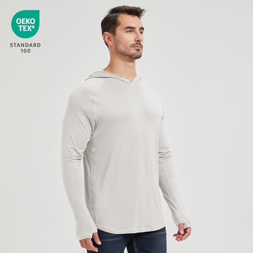 netdraw Men's Ultra-Soft Bamboo Viscose Hoodie Shirt UPF 50+ Sun Protection Long Sleeve Lightweight UV Shirt2