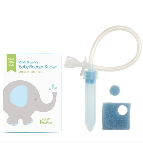 Image of Little Martin's: Baby Booger Sucker - Blue - Reusable Mucus Sucker, Gentle & Quick, Clears Congestion, Safe Infant Care, Suction Vacuum, Nose Cleaner