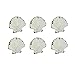 Set of 6 Distressed Finish Coastal White Cast Iron Scallop Shell Drawer Pulls