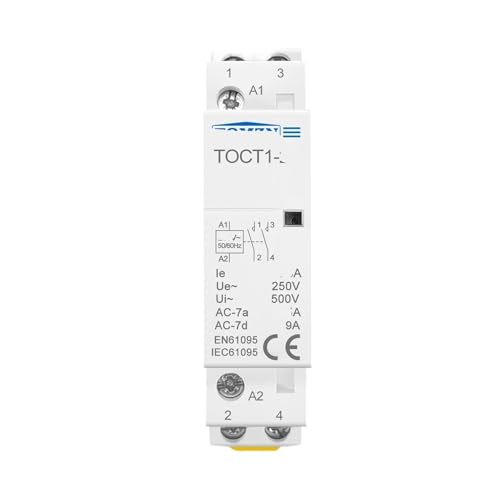 Contacteur modulaire TOCT1 2P 25A 24V 1NO pour commande de circuit électrique sur rail DIN