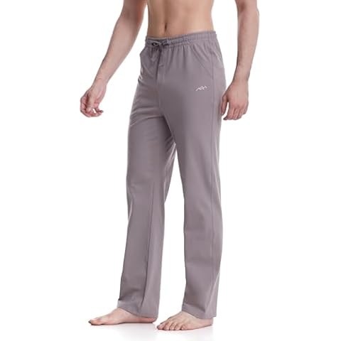 TRAILSIDE SUPPLY CO. Men's Cotton Yoga Sweatpants Athletic Lounge Pants,Grey,Medium Cover