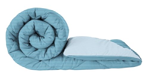 Image of Amazon Brand - Umi AC Comforter Double Bed | AC Blanket Double Bed | 220 GSM Ultra Super Soft Microfiber Reversible Lightweight ALL-Weather Bed Comforter /Duvet /Quilt (90 inchX86 inch Inche, Aqua & Light Blue)