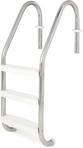 Escalera de piscina de acero inoxidable 3 peldaños miniatura 1