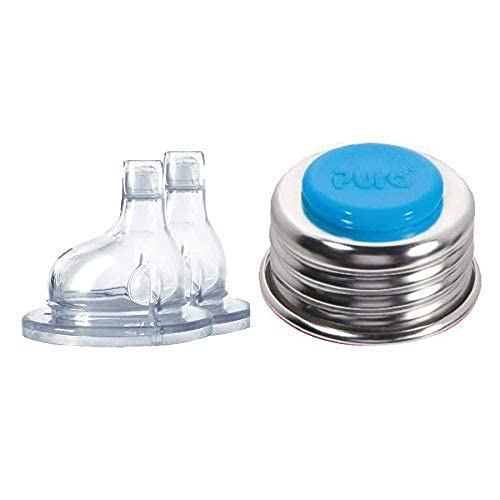 PuraStainless Lid Bundle - Plastic Free, Nontoxic Certified, BPA Free, Reusable Eco-Friendly & Compatible w/All Pura Bottles - Includes Universal Lid & 2 Pack of XL Sipper Spout