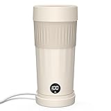 Aliliy 電気ケトル ポータブル トラベルケトル 小型 6段階温度調節 12時間保温 分離式 コード収納可 300ML 100V 250W 低消費電力 持ち運びケトル 湯沸かし 一人暮らし 電気ポット 急速沸かし 空焚き防止 漏れない ステンレス 二重構造 お湯・コーヒー・お茶・粉ミルク 水筒 電気温水カップ 旅行 車中泊 オフィス 出張 ギフト 日本語説明書付き PSE認証済み (ベージュ)