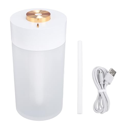 Umidificati per Camera da Letto,Serbatoio dellacqua 350Ml di Spray Intermittente Continuo Umidificatore a Nebbia Fresca con Luce Notturna Silenziosa Scrivania USB Umidificatore, (WHITE)