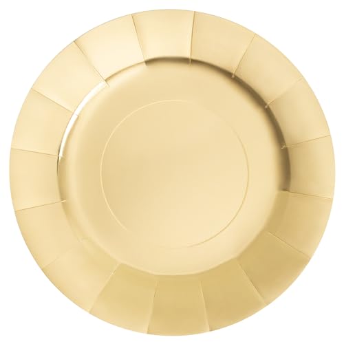 OH YEAH - 2 Bajoplatos Cartón Metalizado Oro - Ø 33 cm - Decoración Mesa San Valentín - Valentines Day - Vajilla San Valentín - Mesa para Enamorados - DISEÑO ÚNICO