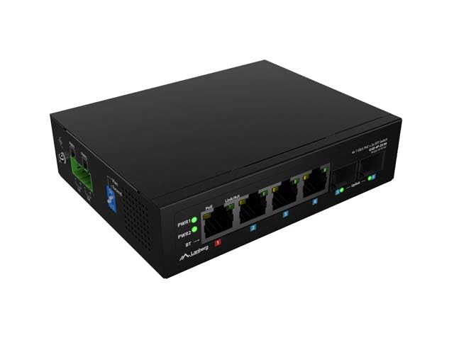 Lanberg Przełącznik ILGE-4P-2S-90 Light Industrial PoE 1xBT 3xAT 2xSFP
