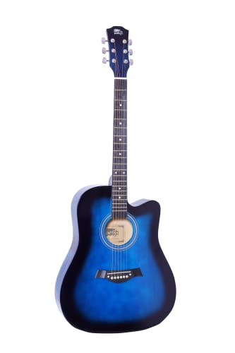 Image of INTERN 41-Inch Acoustic Guitar for All | 6-String Right-Handed Guitar with Truss Rod, Gig Bag, Strings, Strap & Picks | Superior Wood Build for Rich Sound (With Bag, Blue)