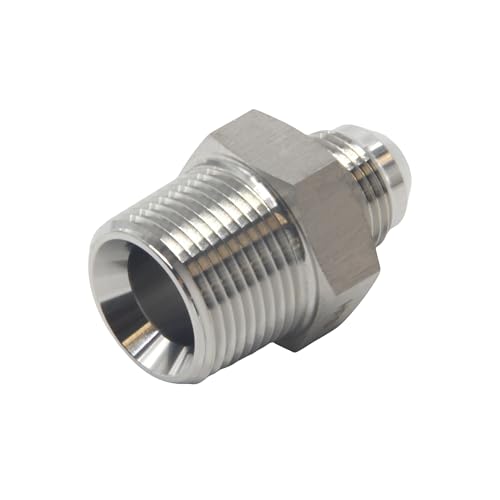 Image of HFS(R) 3 /4 inch NPT Male to 1 /2 inch JIC Male Adapter Flared Tube Fitting Pipe Connector Stainless Steel 304