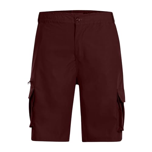 Image of Cargo Shorts for Men,Summer Casual Elastic Waist Big Tall Baggy Shorts Lightweight Hiking Short with Multi Pockets
