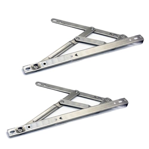 Stainless Steel Window Stays, Casement and Top Hung Window Glazing Friction Hinges Concealed Hinge (Pack of 2, 14 Inch)