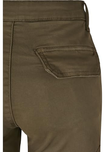 Urban Classics Damen Ladies High Waist Cargo Pants Hose, Grün (Olive 00176), W(Herstellergröße: 28)