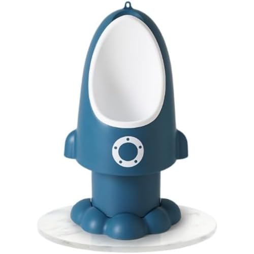 GrnArt おまる トイレトレーニング 立ち小便器 自立式 取り外し可能 取り付け簡単 男の子用 子供用小便器 赤ちゃん 男の子 子供用壁掛けトイレ ペール缶 (ダークブルー)