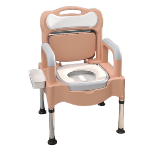 Bxzzuisポータブルトイレ 介護用トイレ 簡易トイレ ポータブル便器 屋内 入浴用車いす 屋外屋内可動トイレ 在宅介護 転倒防止 U型座面 組立簡単 トイレ椅子 高齢者 妊婦 立ち上がり補助 耐荷重300kg (カーキ)