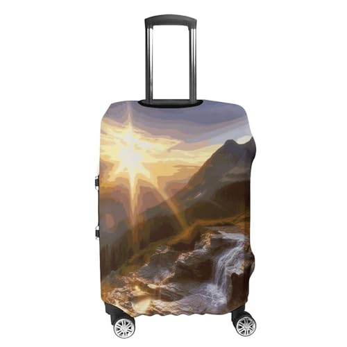 Mountain Sunrise Landscape Luggage Covers Tsa Approved Suitcase Cover Elastic Washable Luggage Sleeve Carry on Cover Protector Anti-Scratch Suitcase Protector Fits 19-30 Inch Case(M)4